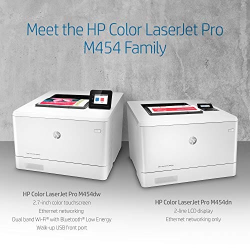 HP Color LaserJet Pro M454dw Wireless Laser Printer, Double-Sided & Mobile Printing, Security Features (W1Y45A)
