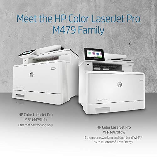 HP Color LaserJet Pro Multifunction M479fdw Wireless Laser Printer with One-Year, Next-Business Day, Onsite Warranty, Works with Alexa (W1A80A) , White