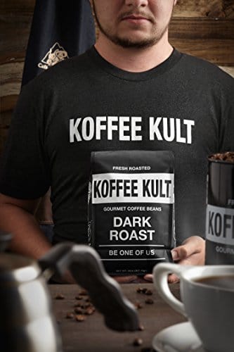 Koffee Kult Coffee Beans Dark Roasted - Highest Quality Delicious Organically Sourced Fair Trade - Whole Bean Coffee - Fresh Gourmet Aromatic Artisan Blend (32oz)