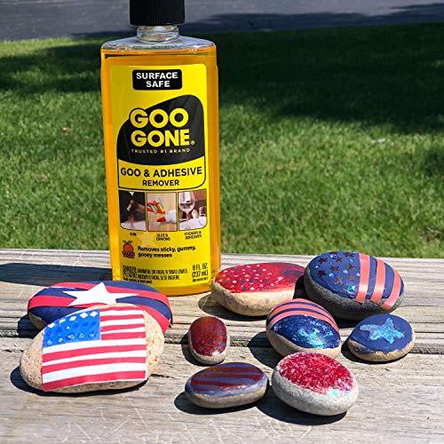 Goo Gone Adhesive Remover - 8 Ounce - Surface Safe Adhesive Remover Safely Removes Stickers Labels Decals Residue Tape Chewing Gum Grease Tar