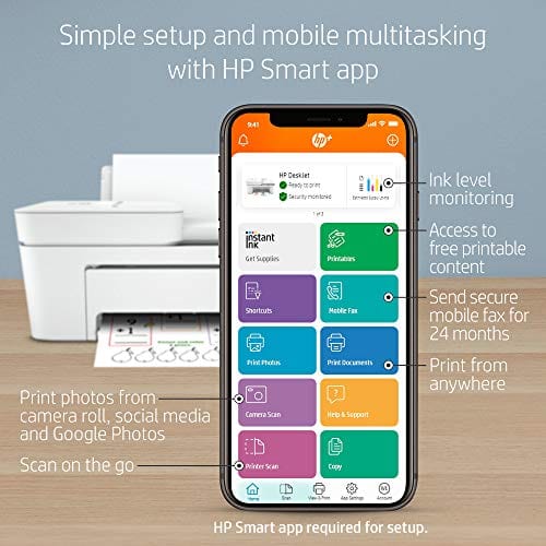 HP DeskJet 4155e All-in-One Wireless Color Printer, with bonus 6 months free Instant Ink with HP+ (26Q90A)