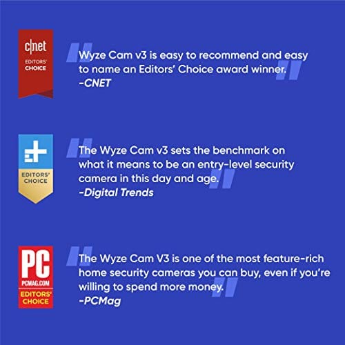 Wyze Cam v3 with Color Night Vision, Wired 1080p HD Indoor/Outdoor Video Camera, 2-Way Audio, Works with Alexa, Google Assistant, and IFTTT