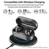 TOZO T12 Wireless Earbuds Bluetooth Headphones Premium Fidelity Sound Quality Wireless Charging Case Digital LED Intelligence Display IPX8 Waterproof Earphones Built-in Mic Headset for Sport Black