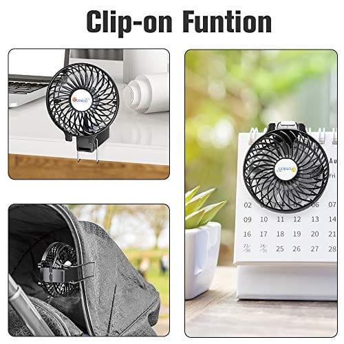 VersionTECH. Mini Handheld Fan, USB Desk Fan, Small Personal Portable Table Fan with USB Rechargeable Battery Operated Cooling Folding Electric Fan for Travel Office Room Household Black