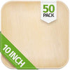 10" Palm Leaf Plates - Alternative to Disposable Bamboo Plates - Compostable, Biodegradable & Eco-Friendly Party Plates By Aevia (50 Pack, Square)