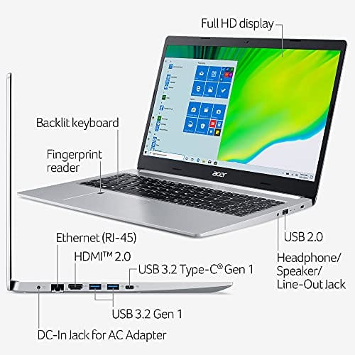 Acer Aspire 5 A515-46-R14K Slim Laptop | 15.6" Full HD IPS | AMD Ryzen 3 3350U Quad-Core Mobile Processor | 4GB DDR4 | 128GB NVMe SSD