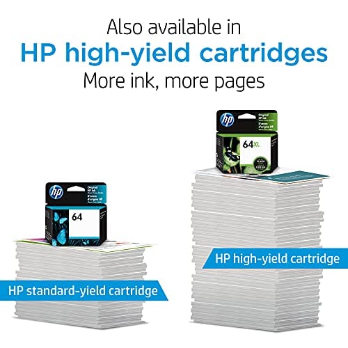 HP 64 | Ink Cartridge | Black | Works with HP ENVY Photo 6200 Series, 7100 Series, 7800 Series, HP Tango and HP Tango X | N9J90AN