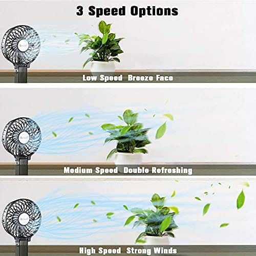 VersionTECH. Mini Handheld Fan, USB Desk Fan, Small Personal Portable Table Fan with USB Rechargeable Battery Operated Cooling Folding Electric Fan for Travel Office Room Household Black