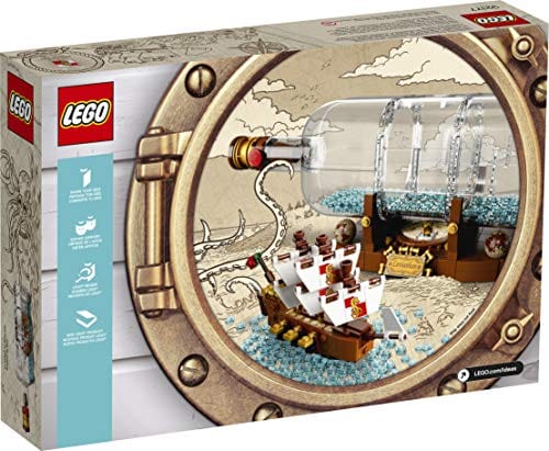 LEGO Ideas Ship in a Bottle 92177 Expert Building Kit, Snap Together Model Ship, Collectible Display Set and Toy for Adults (962 Pieces)