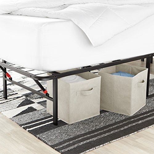 Amazon Basics Collapsible Fabric Storage Cubes Organizer with Handles, Beige - Pack of 6