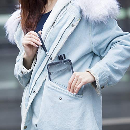 MoChic Flat Water Bottle Travel Flask Portable Travel Mug BPA Free A5 Water Bottle for Sports Camping Gym Fitness Outdoor 13oz Fit in Any Bag (Black)