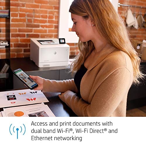 HP Color LaserJet Pro M454dw Wireless Laser Printer, Double-Sided & Mobile Printing, Security Features (W1Y45A)