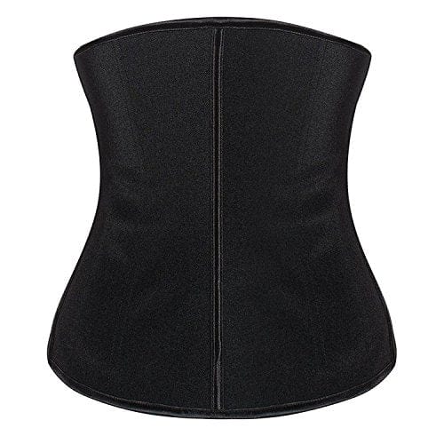 YIANNA Waist Trainer for Women Tummy Control Underbust 25 Steel Boned Sports Fitness Workout Hourglass Body Shaper, (Black, XS)
