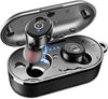 TOZO T10 Bluetooth 5.0 Wireless Earbuds with Wireless Charging Case IPX8 Waterproof Stereo Headphones in Ear Built in Mic Headset Premium Sound with Deep Bass for Sport Black