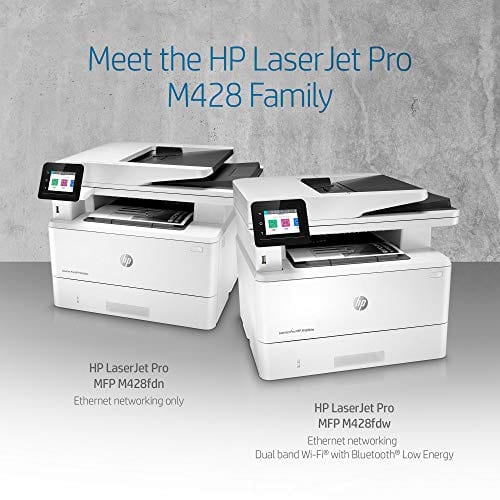 HP LaserJet Pro Multifunction M428fdn with Built-in Ethernet & Duplex Printing (W1A29A)