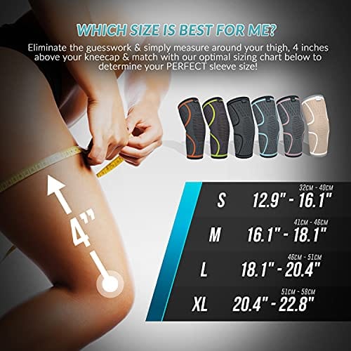 MODVEL 2 Pack Knee Brace | Knee Compression Sleeve for Men & Women | Knee Support for Running | Medical Grade Knee Pads