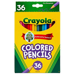 Crayola Colored Pencil Set, School Supplies, Assorted Colors, 36 Count, Long