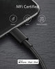 Anker New Nylon USB-C to Lightning Charging Cord for [6ft MFi Certified] for iPhone 12/11 Pro/X/XS/XR / 8 Plus, Supports Power Delivery (Black)