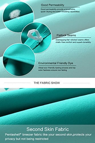 AXESEA Women Rash Guard Long Sleeve Active Top UPF 50+ Rashguard Swim Shirt Surf Swimwear, Lagoon, X-Large