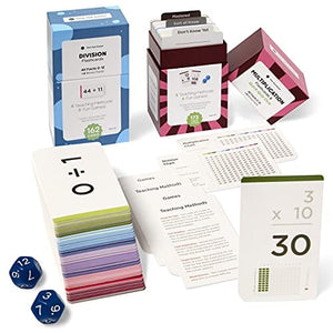 Think Tank Scholar 335 Multiplication & Division Flash Cards with Quizzing Dice | All Facts 0-12 | Best for Kids in 3rd, 4th, 5th, 6th Grade & Homeschool | Games & Charts
