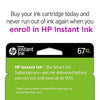 HP 67XL | Ink Cartridge | Black | Works with HP ENVY 6000 Series, HP ENVY Pro 6400 Series, HP DeskJet 1255, 2700 Series, DeskJet Plus 4100 Series | 3YM57AN