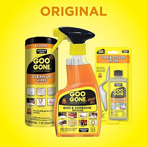 Goo Gone Adhesive Remover - 8 Ounce - Surface Safe Adhesive Remover Safely Removes Stickers Labels Decals Residue Tape Chewing Gum Grease Tar