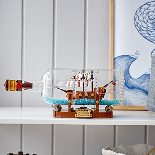 LEGO Ideas Ship in a Bottle 92177 Expert Building Kit, Snap Together Model Ship, Collectible Display Set and Toy for Adults (962 Pieces)