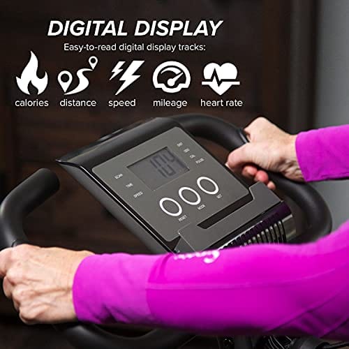 Original As Seen On TV Slim Cycle Stationary Bike - Folding Indoor Exercise Bike with Arm Resistance Bands and Heart Monitor - Perfect Home Exercise Machine for Cardio