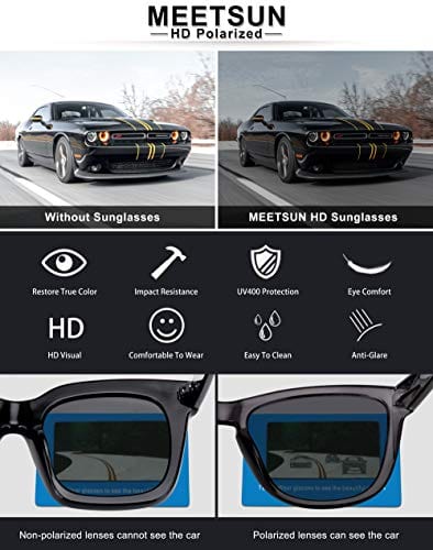 MEETSUN Polarized Sunglasses for Women Men Classic Retro Designer Style (Ombre Brown Frame / Gradient Brown Lens, 54)