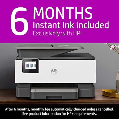 HP OfficeJet Pro 9015e Wireless Color All-in-One Printer with bonus 6 months Instant ink with HP+ (1G5L3A)