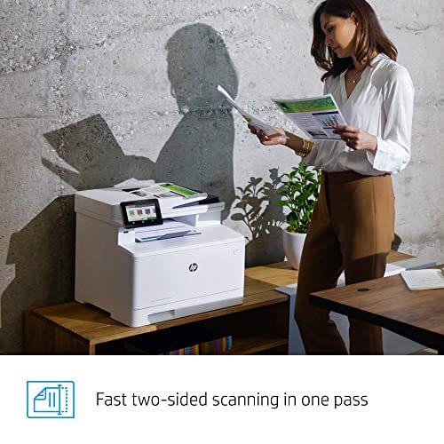 HP Color LaserJet Pro Multifunction M479fdw Wireless Laser Printer with One-Year, Next-Business Day, Onsite Warranty, Works with Alexa (W1A80A) , White