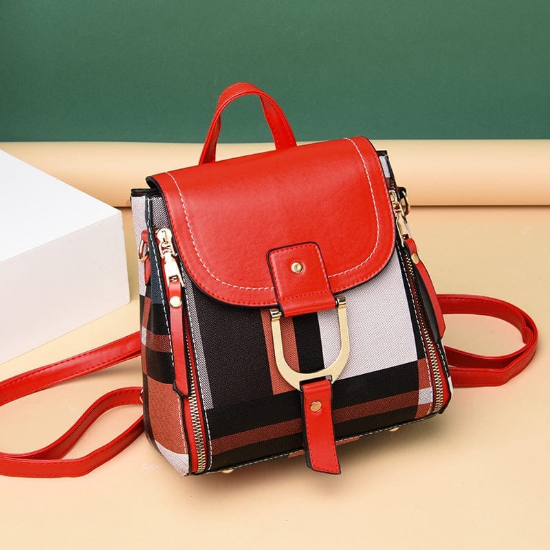 Women Grid Backpacks Female School Bag Girls, Travel Bag