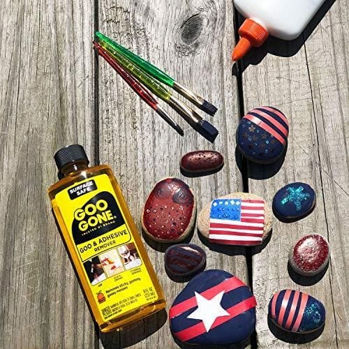 Goo Gone Adhesive Remover - 8 Ounce - Surface Safe Adhesive Remover Safely Removes Stickers Labels Decals Residue Tape Chewing Gum Grease Tar