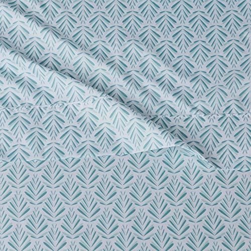Amazon Basics Lightweight Super Soft Easy Care Microfiber Sheet Set with 14" Deep Pockets - Twin, Aqua Fern