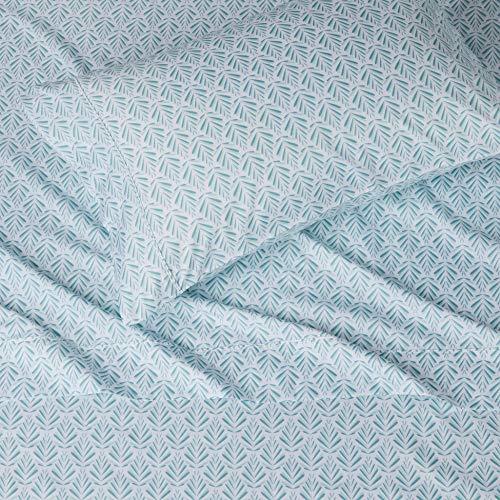 Amazon Basics Lightweight Super Soft Easy Care Microfiber Sheet Set with 14" Deep Pockets - Twin, Aqua Fern