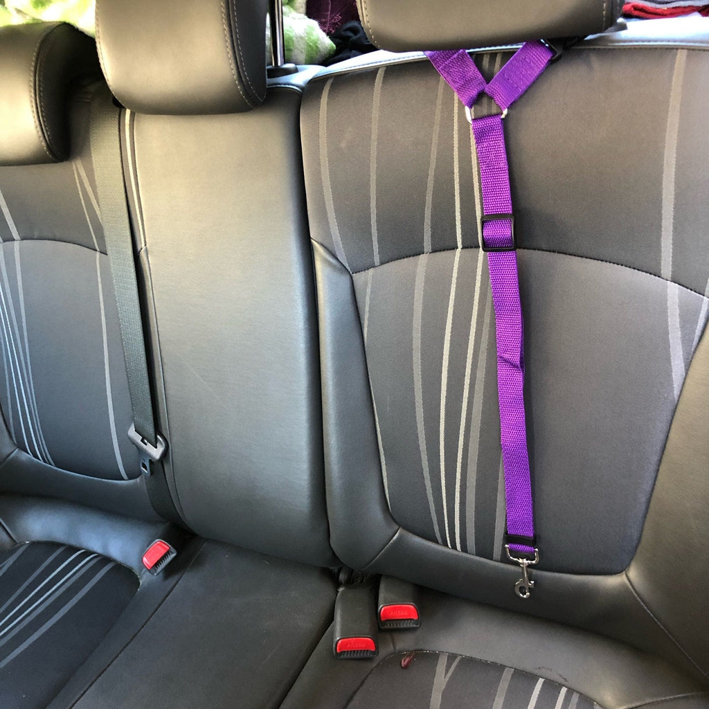 Comfortable Dog Seat Belt Harness for Car - 2-in-1 Leash and Restraint Secures to Headrest