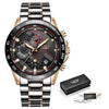 New Fashion Chronograph Mens Watches with Stainless Steel Top