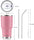 30Oz Tumbler Double Wall Stainless Steel Vacuum Insulated Travel Mug with Splash-Proof Lid Metal Straw and Brush (Pink)