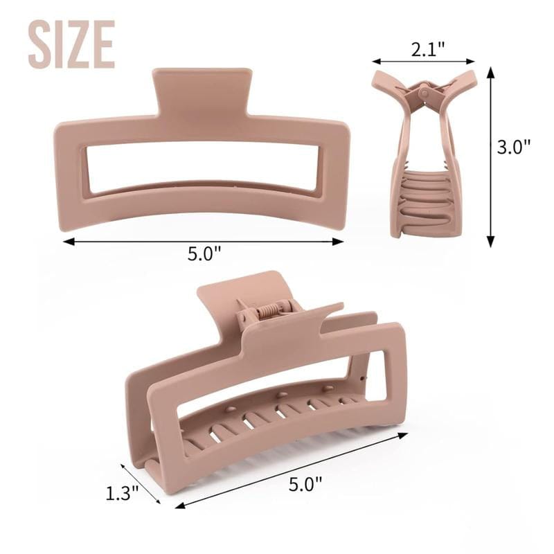5 Inch Extra Large Claw Clips for Thick Hair and Long Hair, 4 Pack Xl Jumbo Claw Clips, Oversized Matte Non-Slip Rectangle Hair Clips for Women