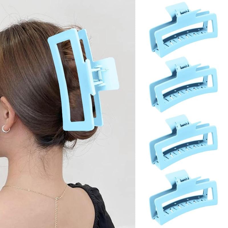 5 Inch Extra Large Claw Clips for Thick Hair and Long Hair, 4 Pack Xl Jumbo Claw Clips, Oversized Matte Non-Slip Rectangle Hair Clips for Women