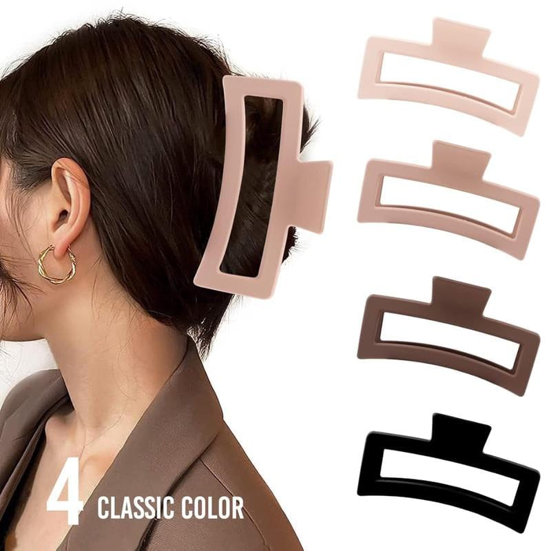 5 Inch Extra Large Claw Clips for Thick Hair and Long Hair, 4 Pack Xl Jumbo Claw Clips, Oversized Matte Non-Slip Rectangle Hair Clips for Women