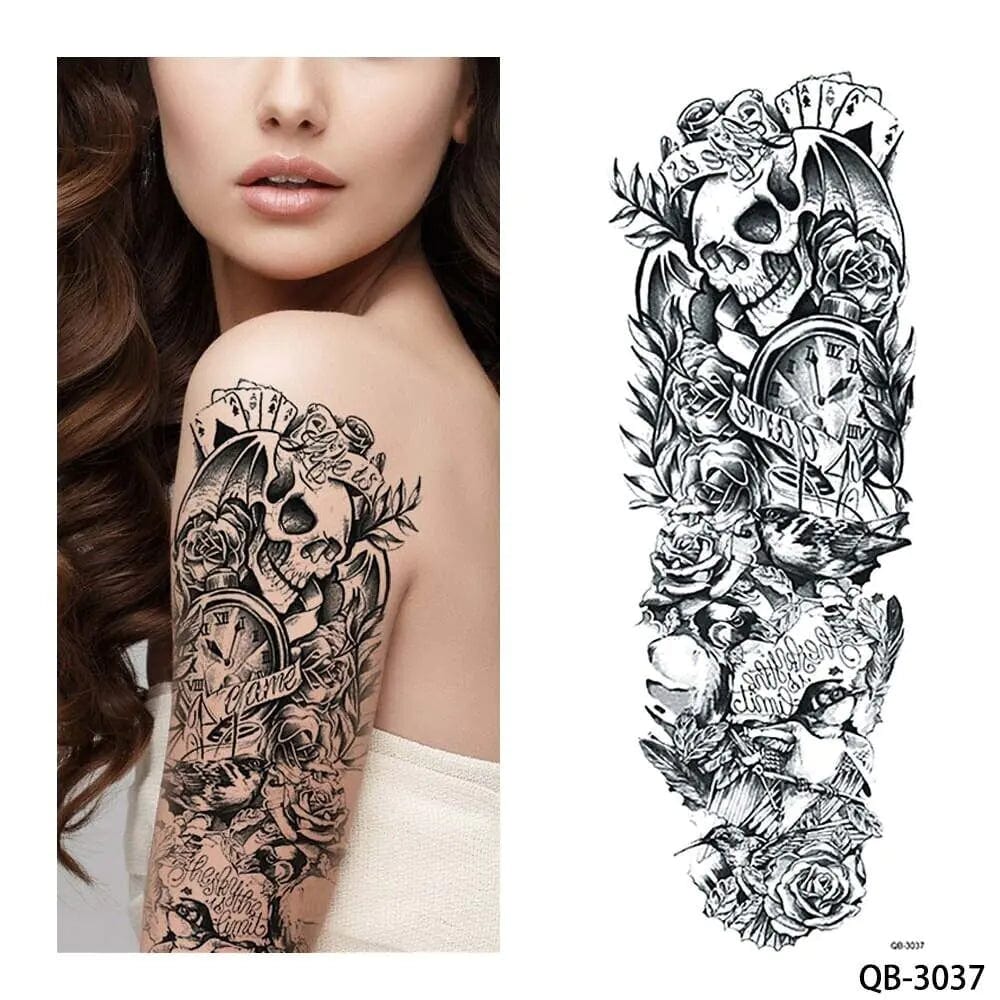 5Pcs Large Temporary Body Art Arm Tattoo Sticker Sleeve Man Women Waterproof USA