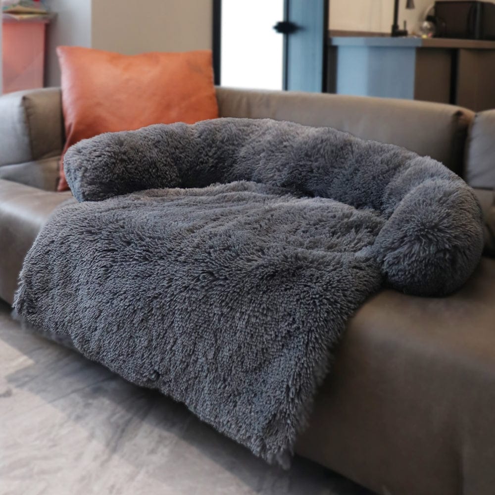 Pet Sofa Dog Bed Calming Bed Long Plush Winter Warm Kennel