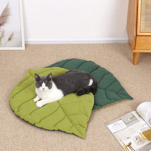 Leaf Shape Soft Cat Bed Mat Soft Crate Pad