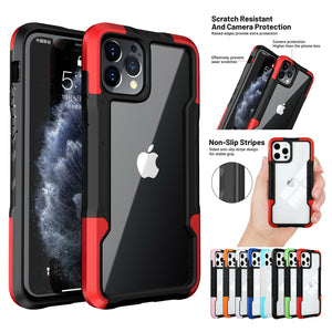 For iPhone 11 12 Pro Max XS XR 8 7 SE2 Hybrid Shockproof Bumper Clear Case Cover