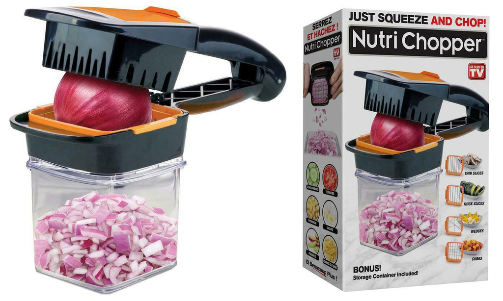 NutriChopper - Food Chopper & Dicer with 3 Stainless Steel Blades & Container