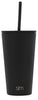 Simple Modern Classic Insulated Tumbler with Straw and Flip Lid Stainless Steel Water Bottle Iced Coffee Travel Mug Cup, 16oz (470ml), Midnight Black