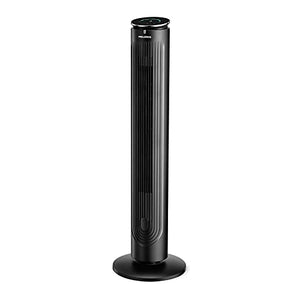 2021 PELONIS 42 Inch Oscillating Tower Fan with Aromatherapy Diffuser, Remote Control, 5 Speed Settings with 3 Modes, Programmable 4H Timer, 45 Watts, Power Off Memory and LED Display, Black