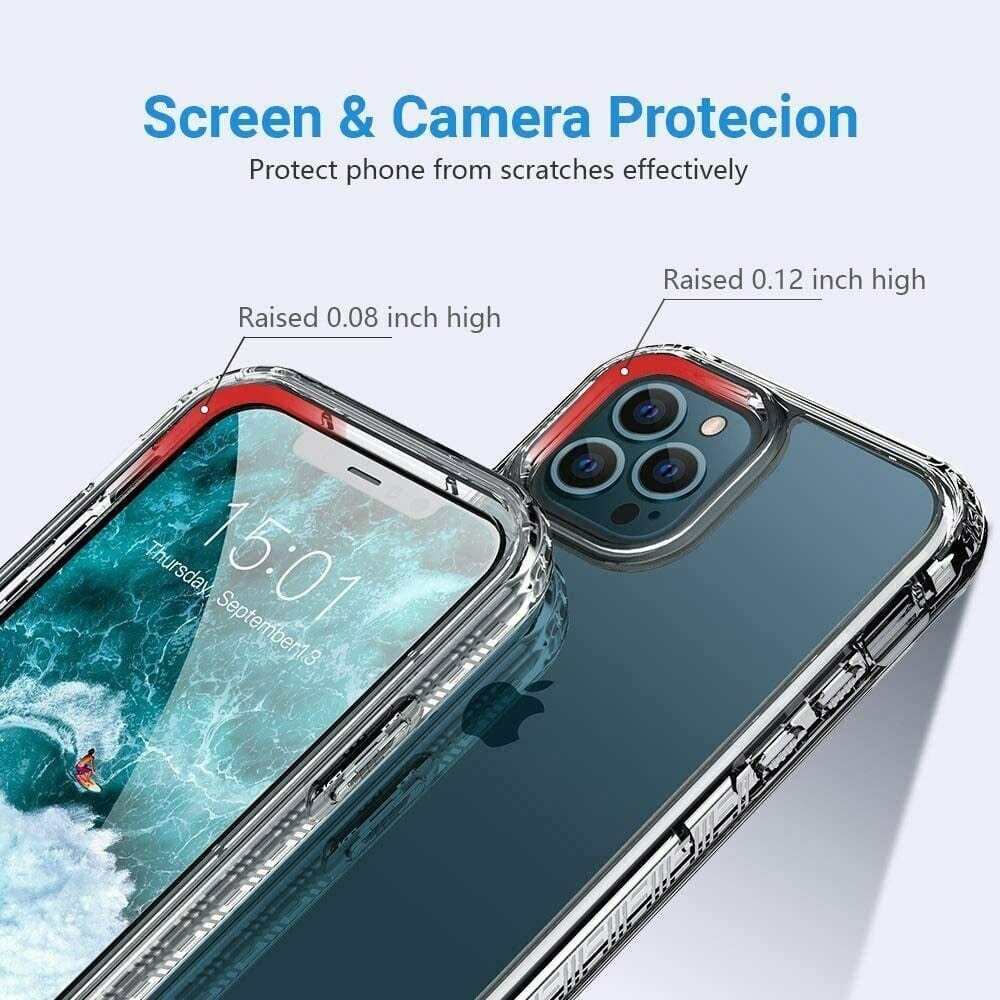For Apple iPhone 12 11 Pro 7 8 Plus X XR XS MAX SE 12 Mini Shockproof Clear Case