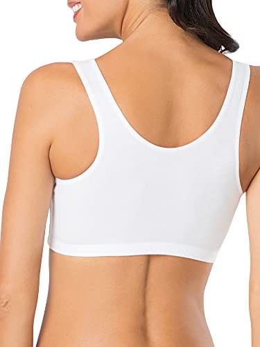 Fruit of the Loom Women's Built Up Tank Style Sports Bra, Black/White/White/Heather Grey 4-Pack, 34